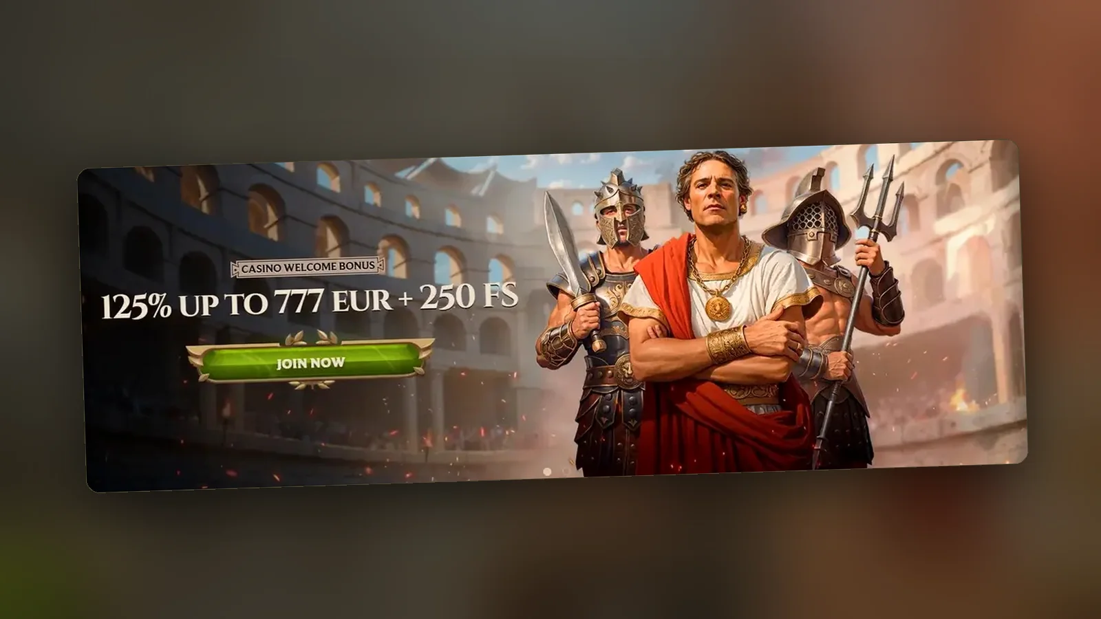 Banner del bonus di benvenuto 125%